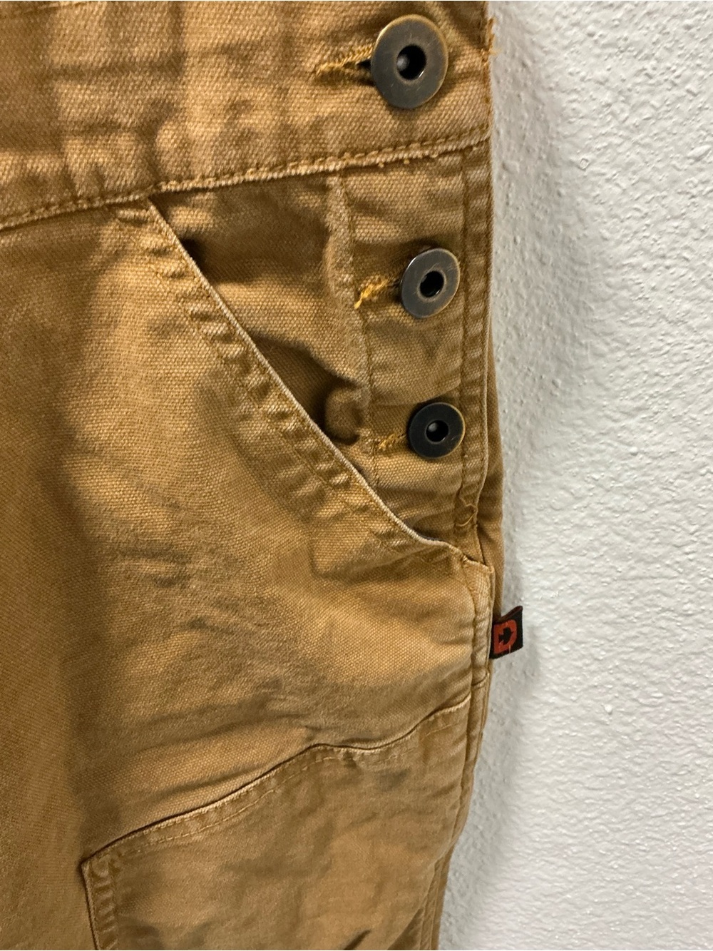 Kids' Dovetail Tan Canvas Overalls - Picture 7 of 7